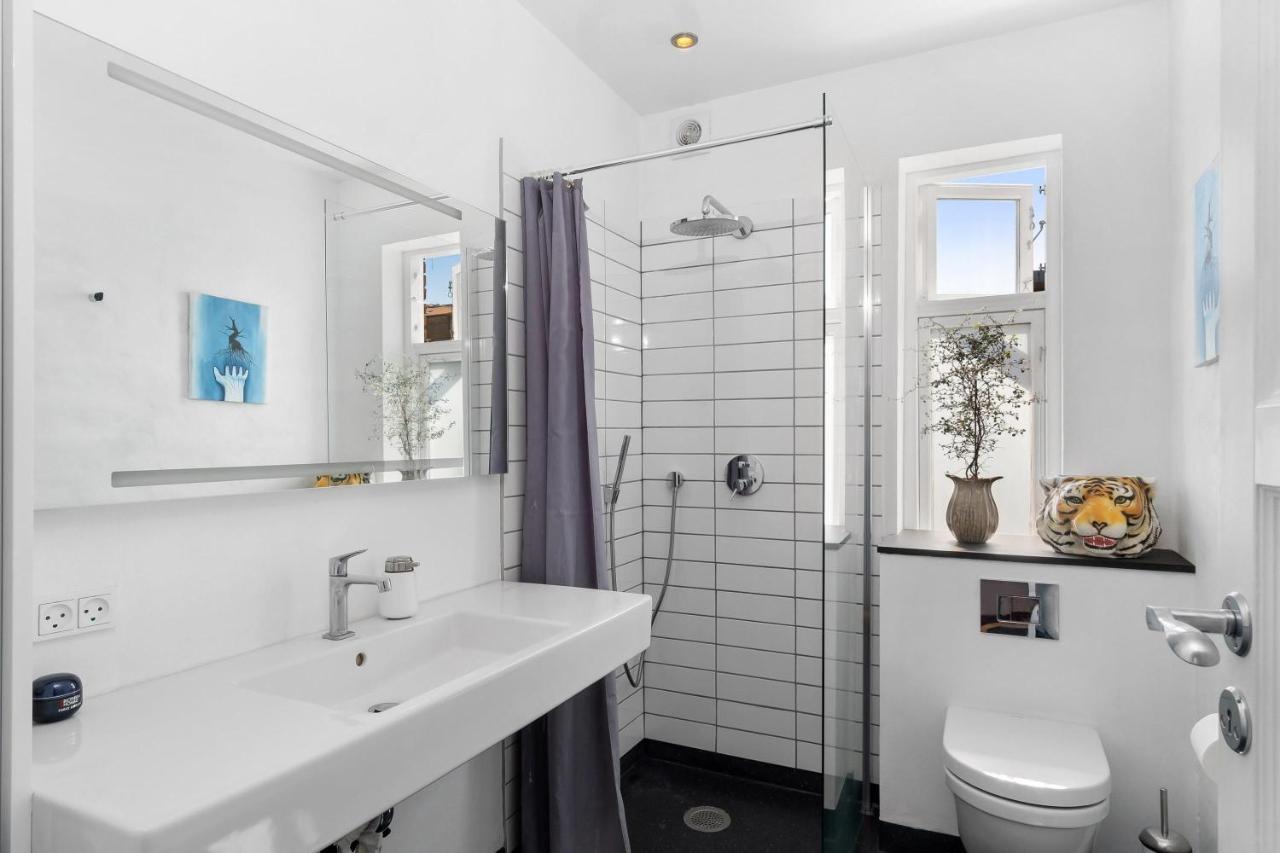 אורהוס Beautiful Private Apartment, With Garden, Roof Terraze, 150 Square M, 2 Floors, 2 Bedrooms And An Extra Bed In The Livingroom מראה חיצוני תמונה